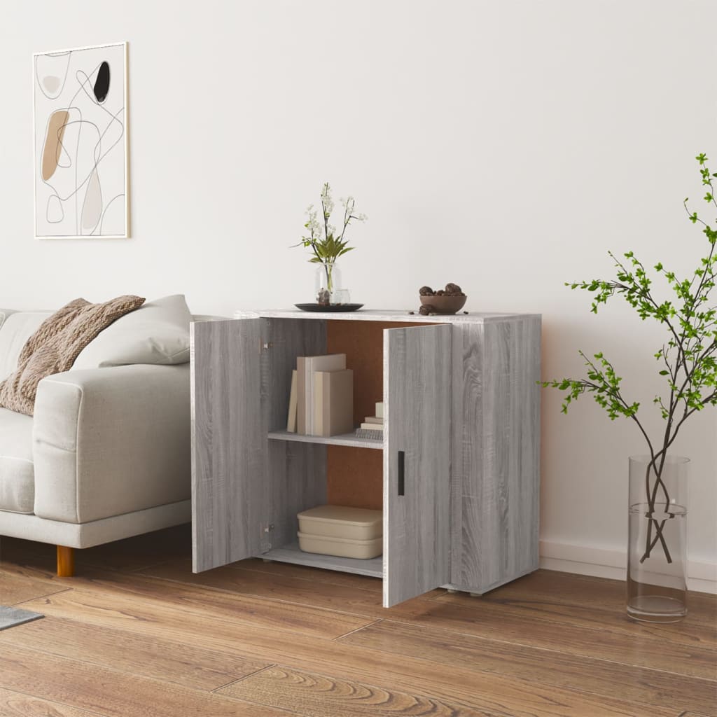 Sideboard Grau Sonoma 80x33x70 cm Holzwerkstoff