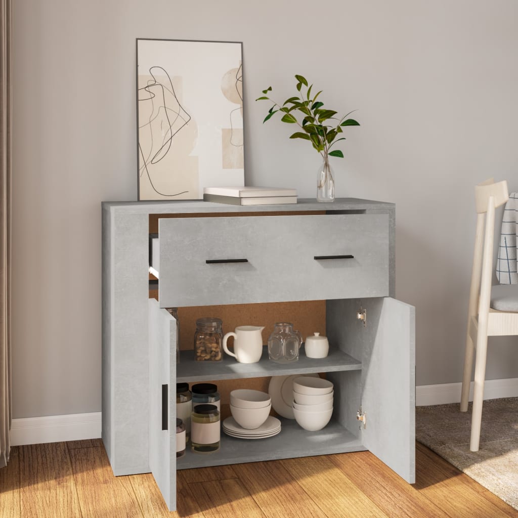 Sideboard Betongrau 80x33x70 cm Holzwerkstoff