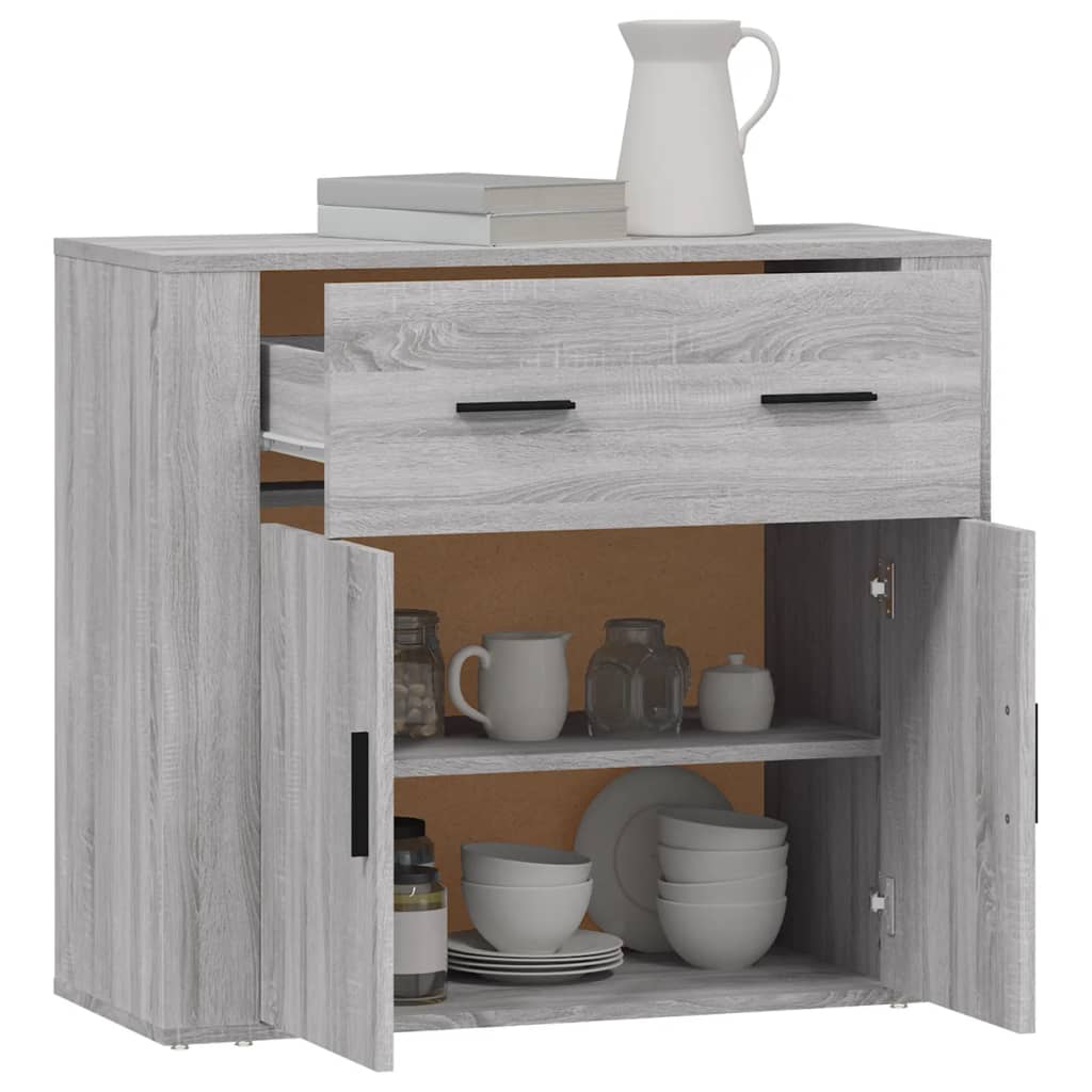 Sideboard Grau Sonoma 80x33x70 cm Holzwerkstoff