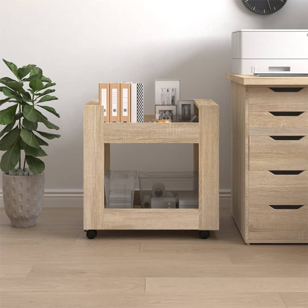 Bürowagen Sonoma-Eiche 60x45x60 cm Holzwerkstoff