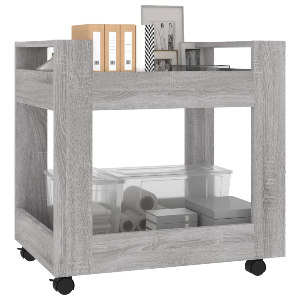 Bürowagen Grau Sonoma 60x45x60 cm Holzwerkstoff