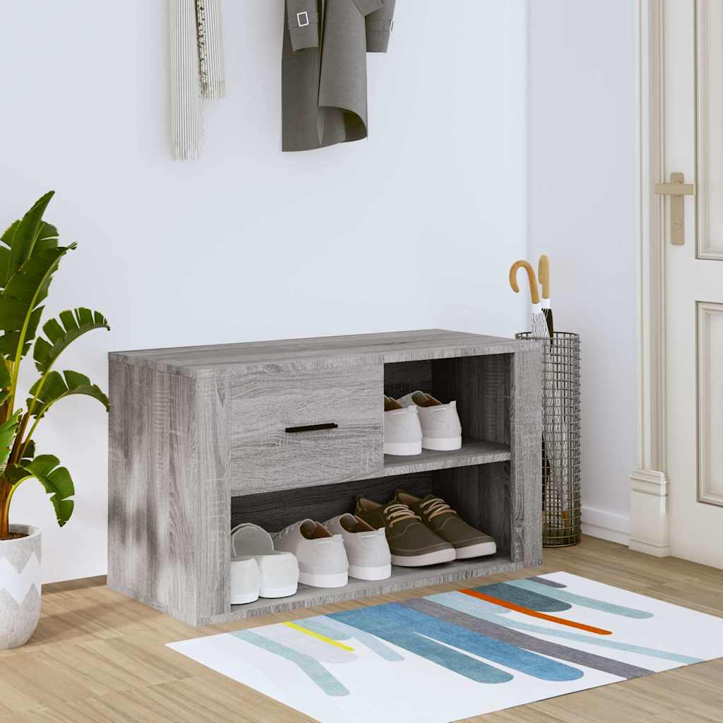 Schuhschrank Grau Sonoma 80x35x45 cm Holzwerkstoff