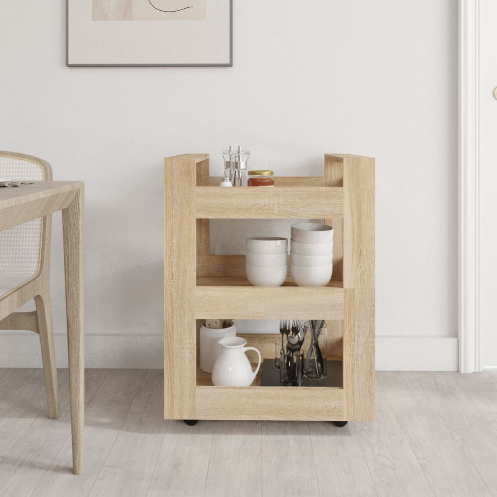 Küchenwagen Sonoma-Eiche 60x45x80 cm Holzwerkstoff