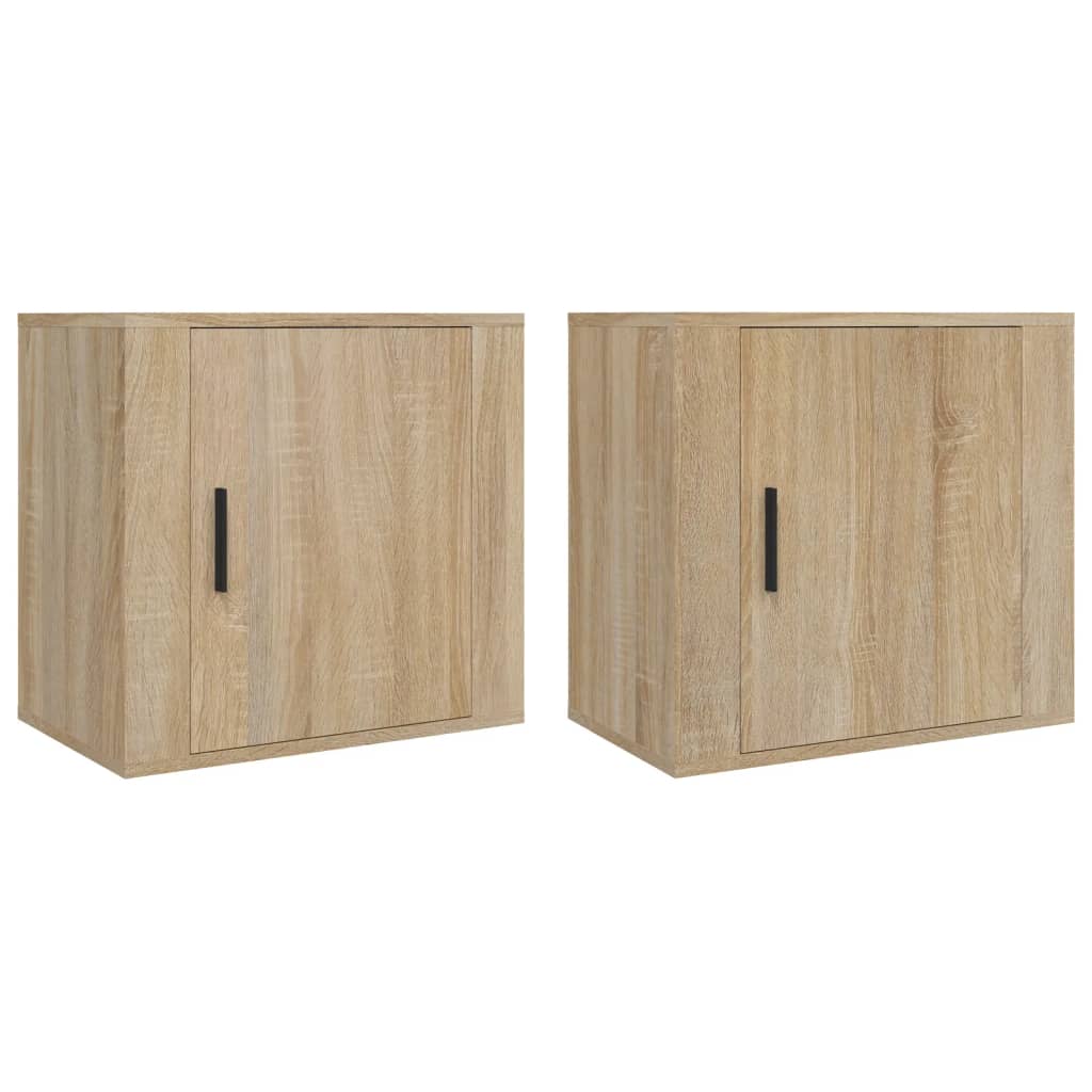 Wand-Nachttische 2 Stk. Sonoma-Eiche 50x30x47 cm