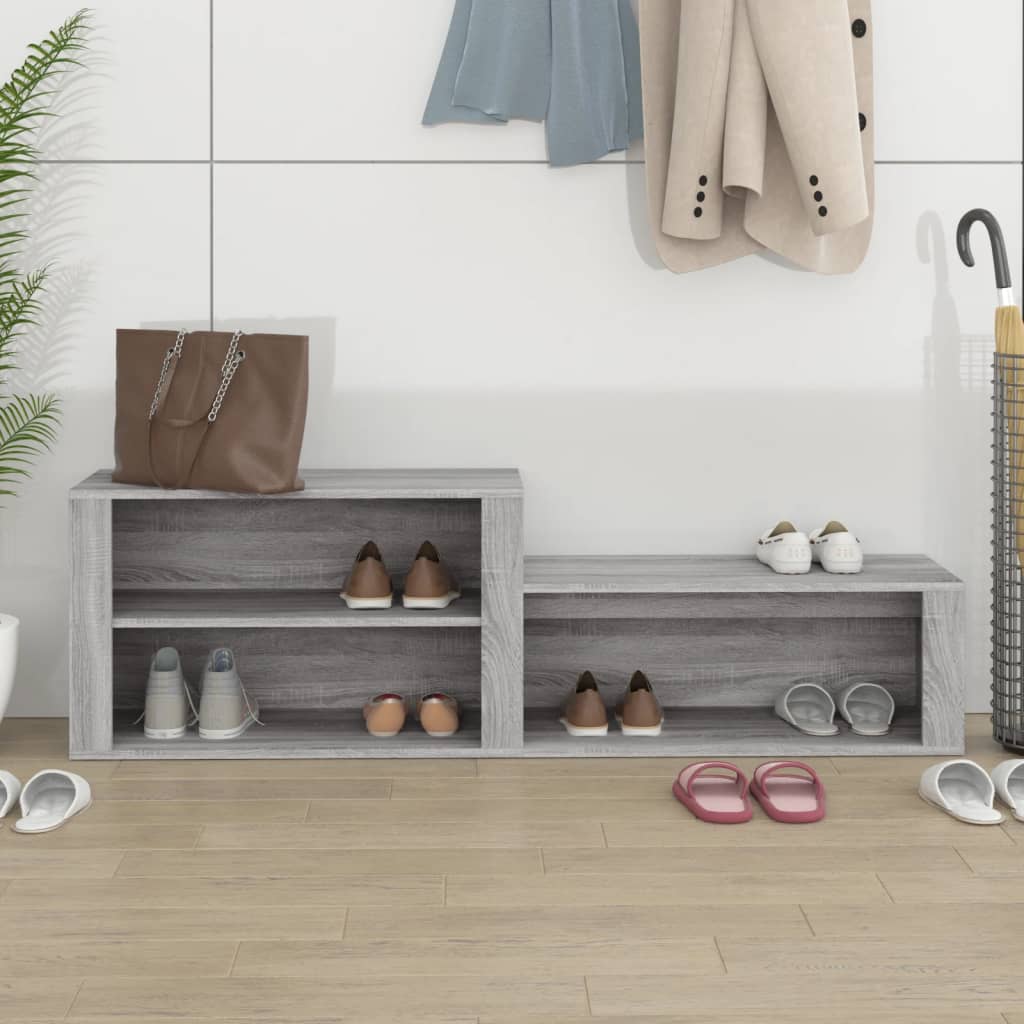 Schuhschrank Grau Sonoma 150x35x45 cm Holzwerkstoff