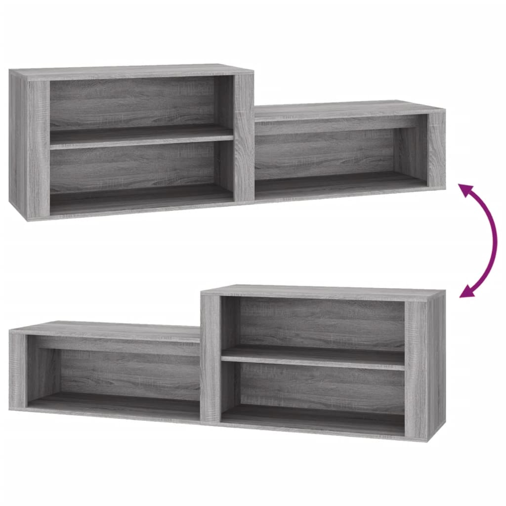 Schuhschrank Grau Sonoma 150x35x45 cm Holzwerkstoff