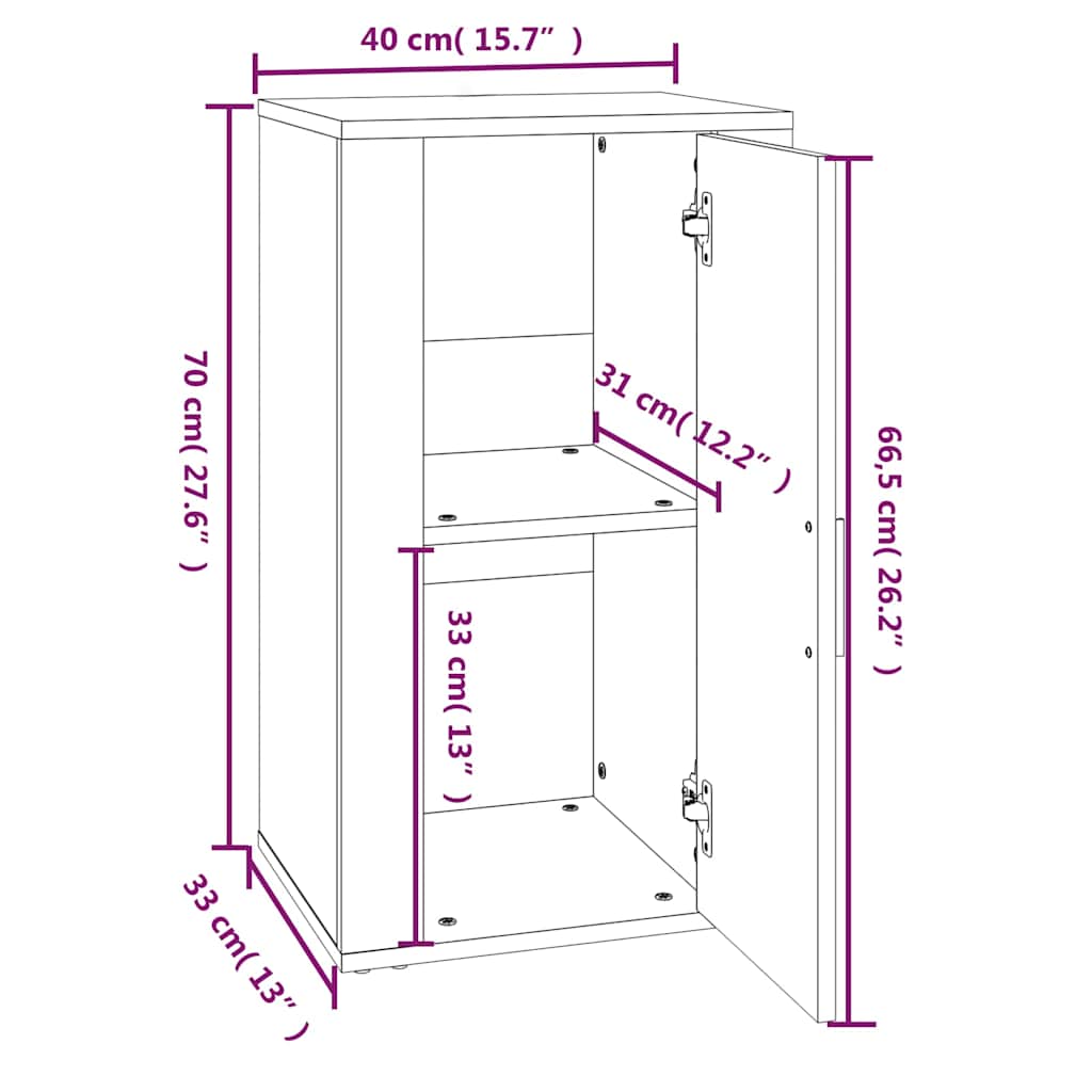 Sideboard Sonoma-Eiche 40x33x70 cm Holzwerkstoff