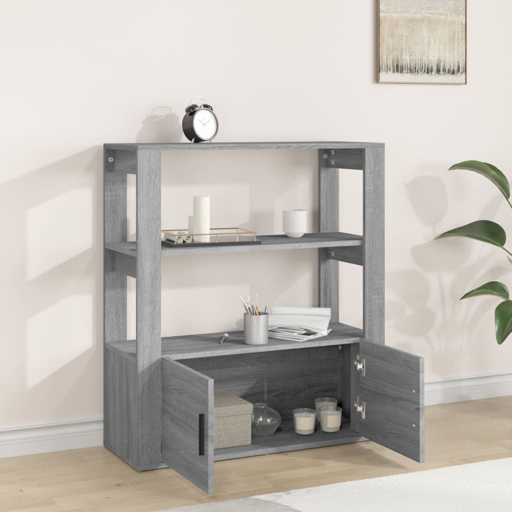 Sideboard Grau Sonoma 80x30x90 cm Holzwerkstoff