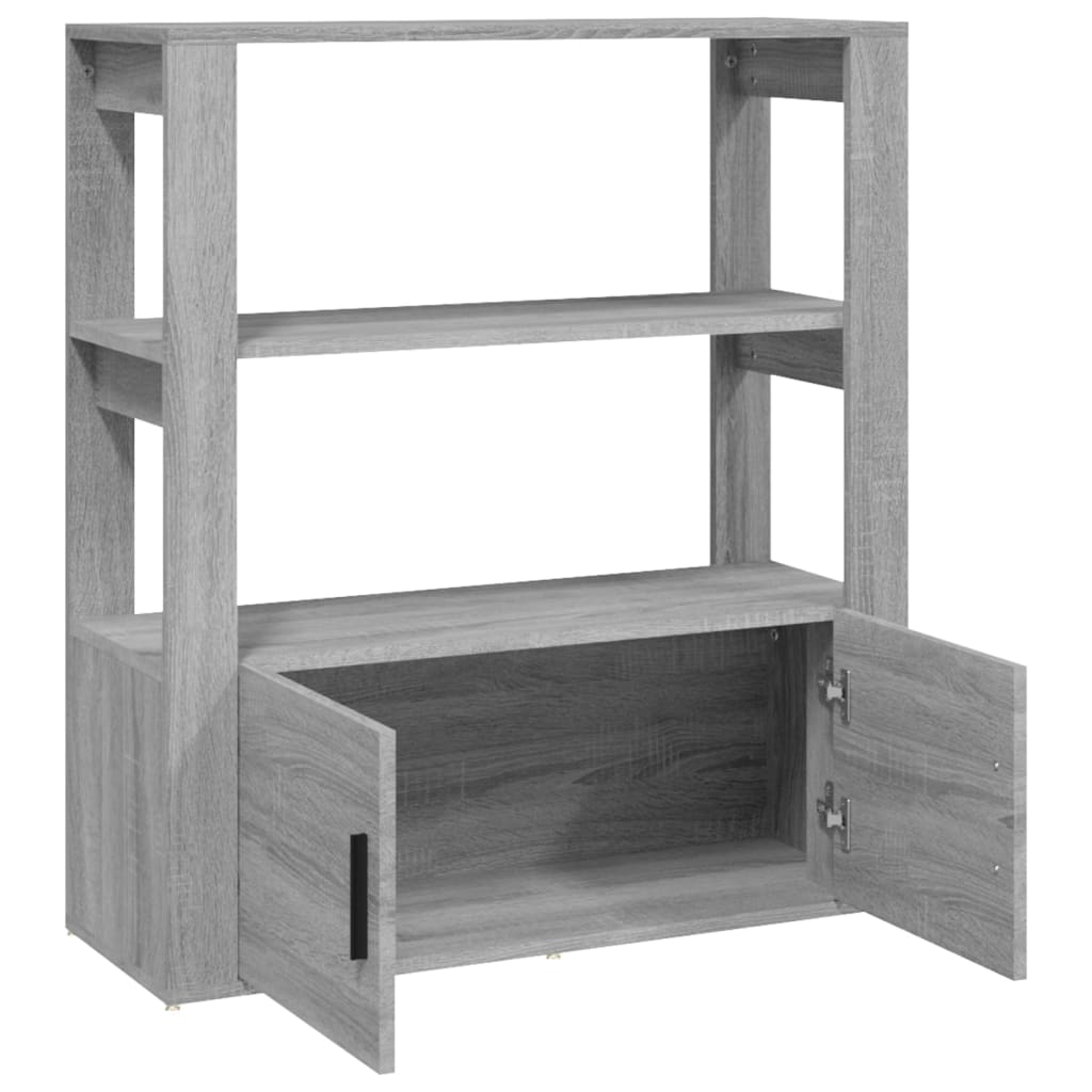 Sideboard Grau Sonoma 80x30x90 cm Holzwerkstoff
