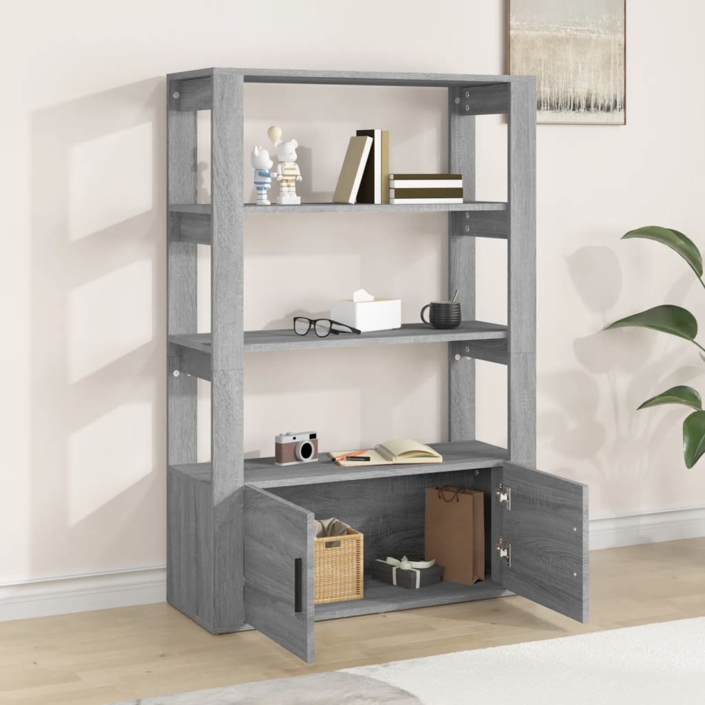 Sideboard Grau Sonoma 80x30x119,5 cm Holzwerkstoff