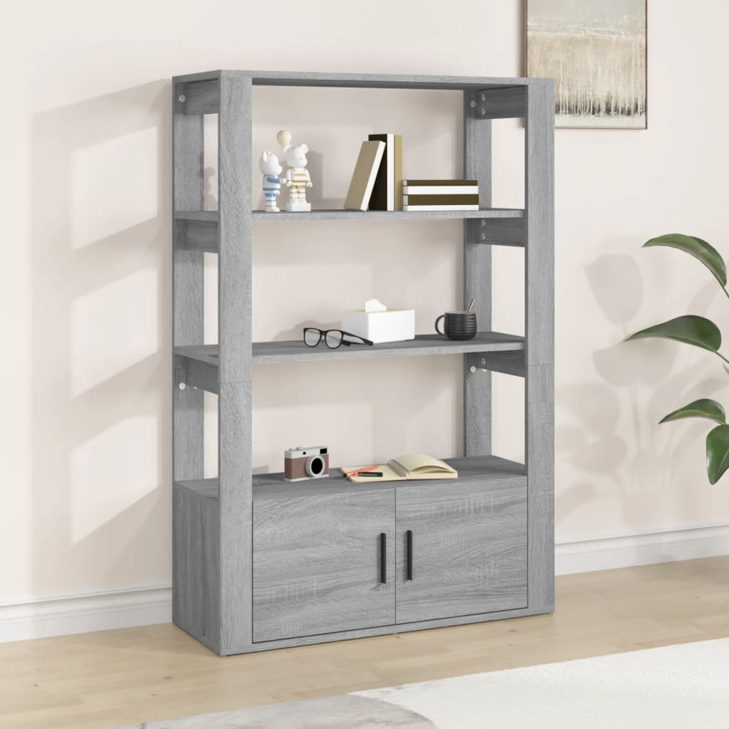 Sideboard Grau Sonoma 80x30x119,5 cm Holzwerkstoff