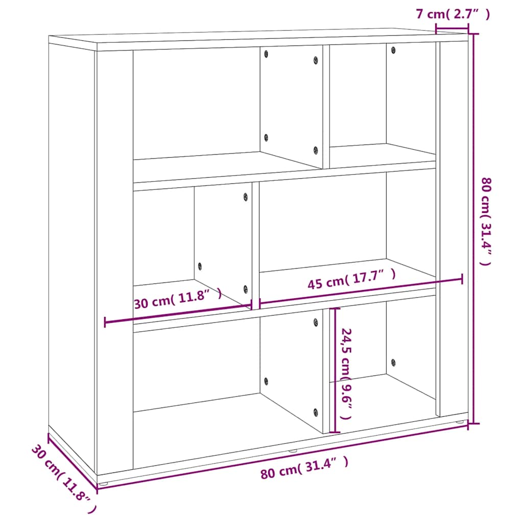 Sideboard Weiß 80x30x80 cm Holzwerkstoff