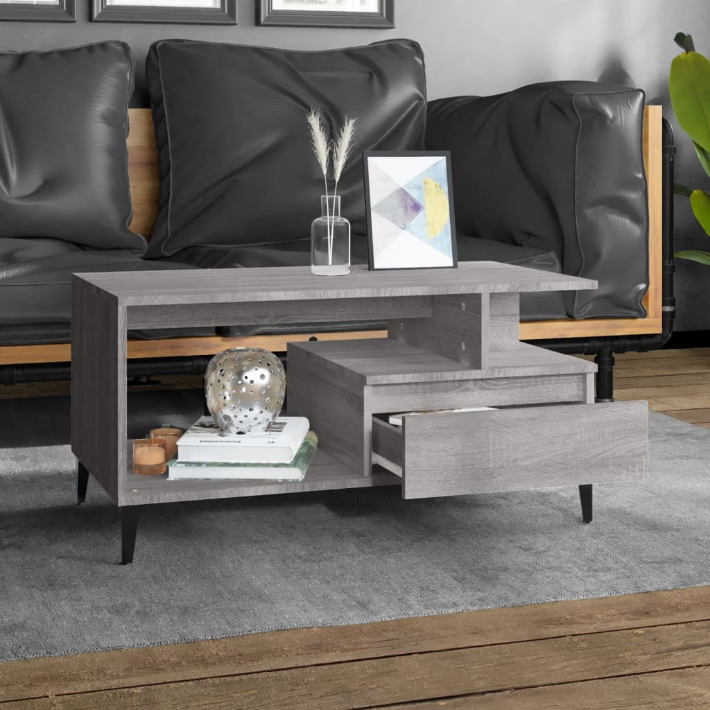 Couchtisch Grau Sonoma 90x49x45 cm Holzwerkstoff