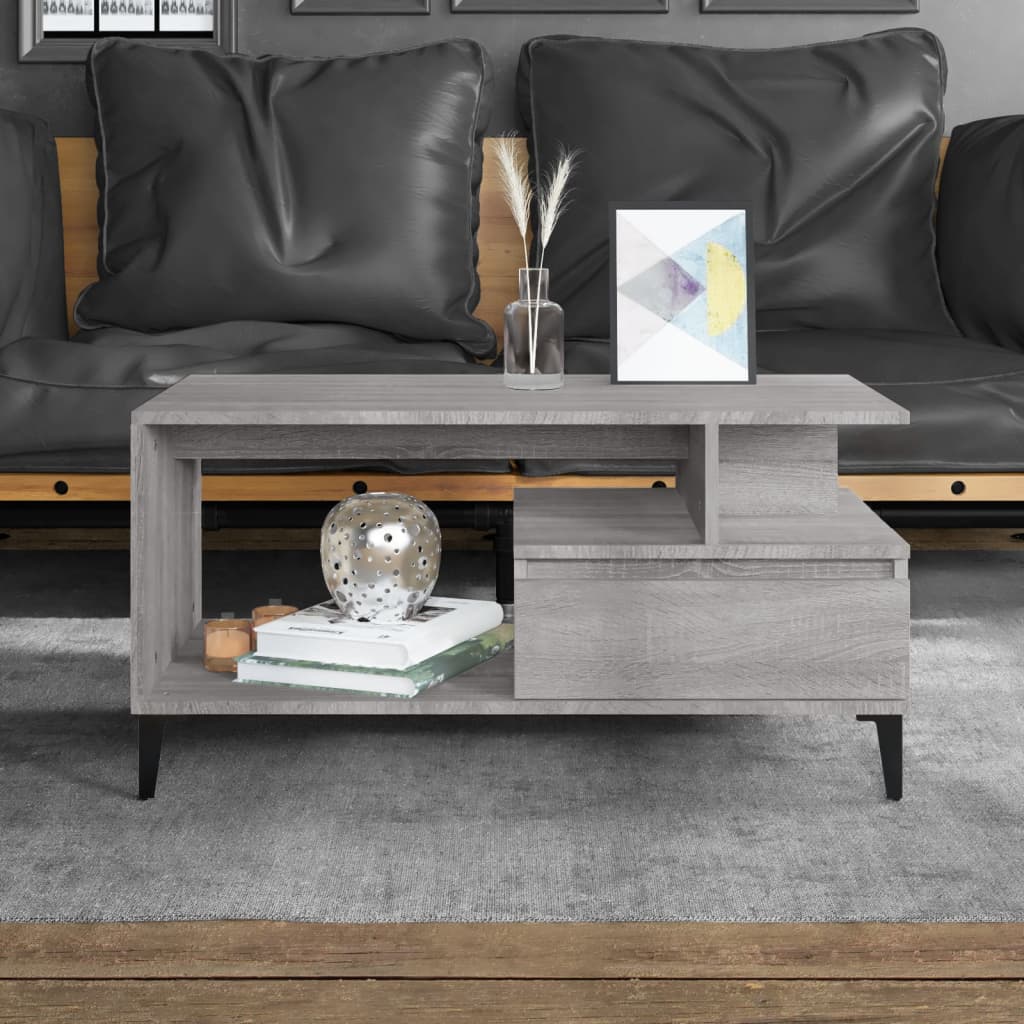 Couchtisch Grau Sonoma 90x49x45 cm Holzwerkstoff