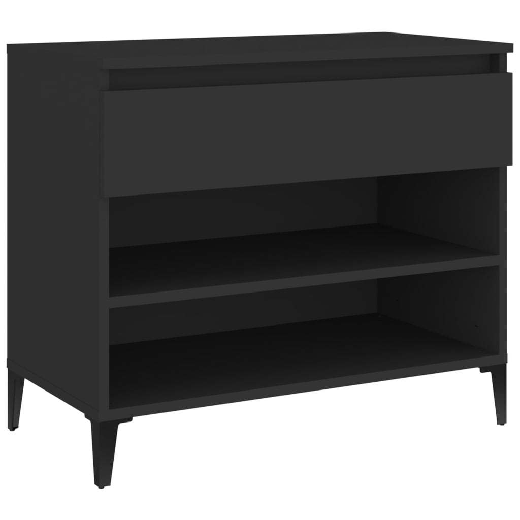 Schuhregal Schwarz 70x36x60 cm Holzwerkstoff