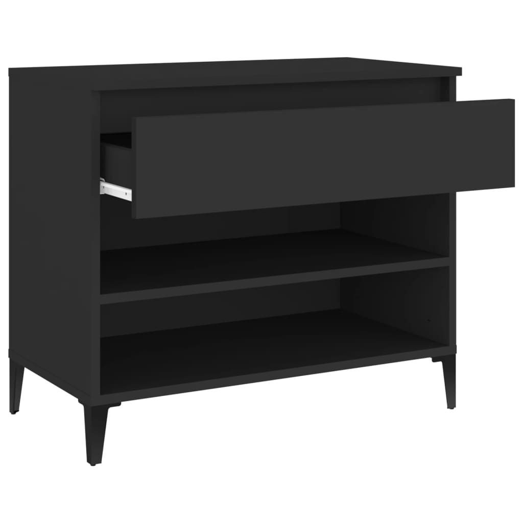 Schuhregal Schwarz 70x36x60 cm Holzwerkstoff