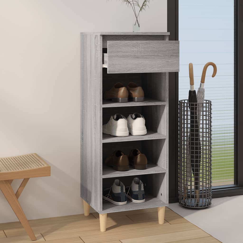 Schuhschrank Grau Sonoma 40x36x105 cm Holzwerkstoff