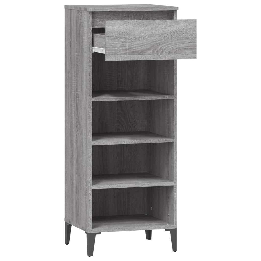 Schuhregal Grau Sonoma 40x36x105 cm Holzwerkstoff