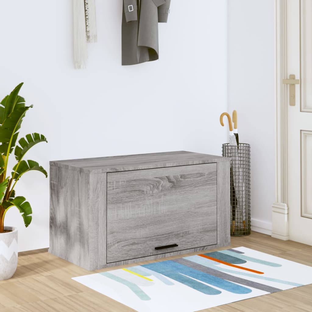 Wand-Schuhschrank Grau Sonoma 70x35x38 cm Massivholz Kiefer