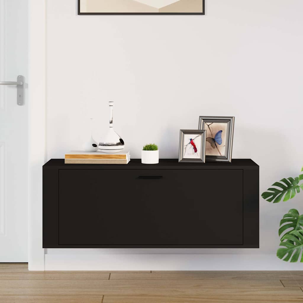 Wand-Schuhschrank Schwarz 100x35x38 cm Holzwerkstoff