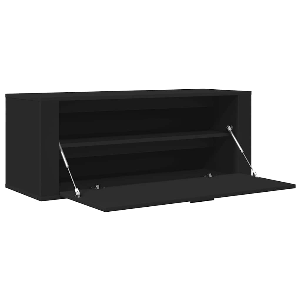 Wand-Schuhschrank Schwarz 100x35x38 cm Holzwerkstoff