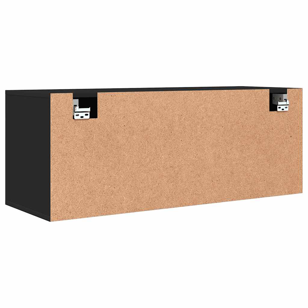 Wand-Schuhschrank Schwarz 100x35x38 cm Holzwerkstoff