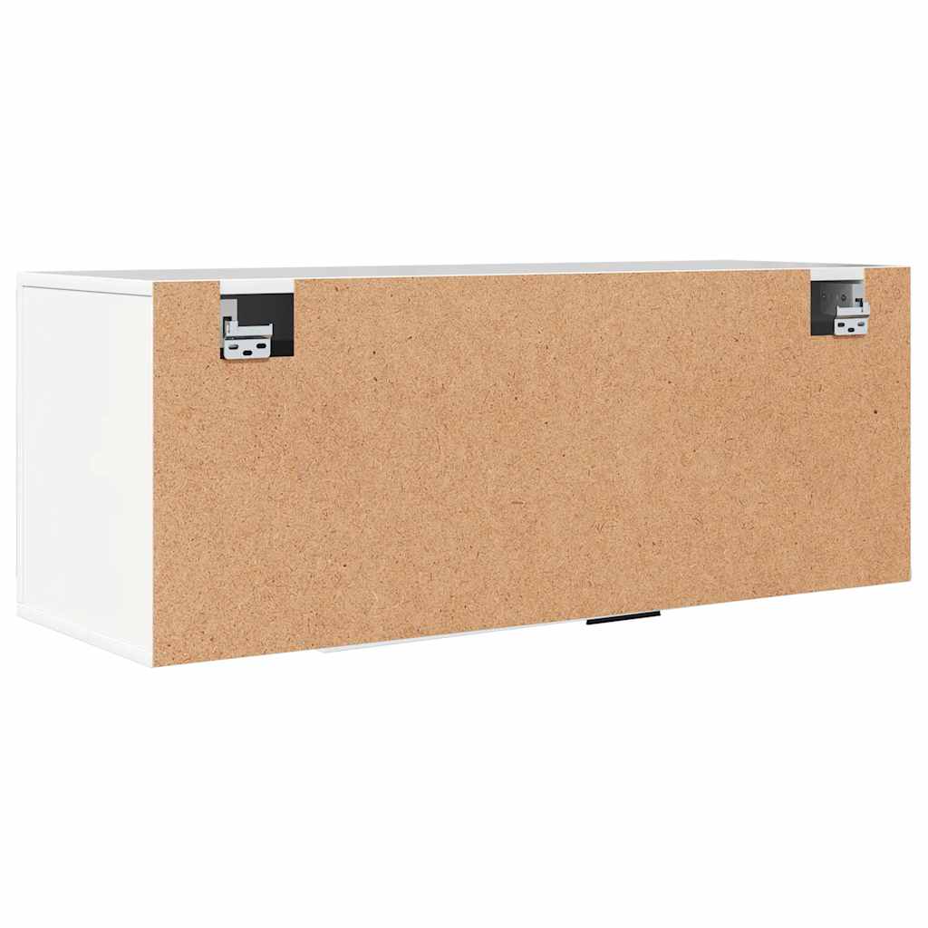 Wand-Schuhschrank Hochglanz-Weiß 100x35x38 cm Holzwerkstoff