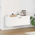Wand-Schuhschrank Hochglanz-Weiß 100x35x38 cm Holzwerkstoff