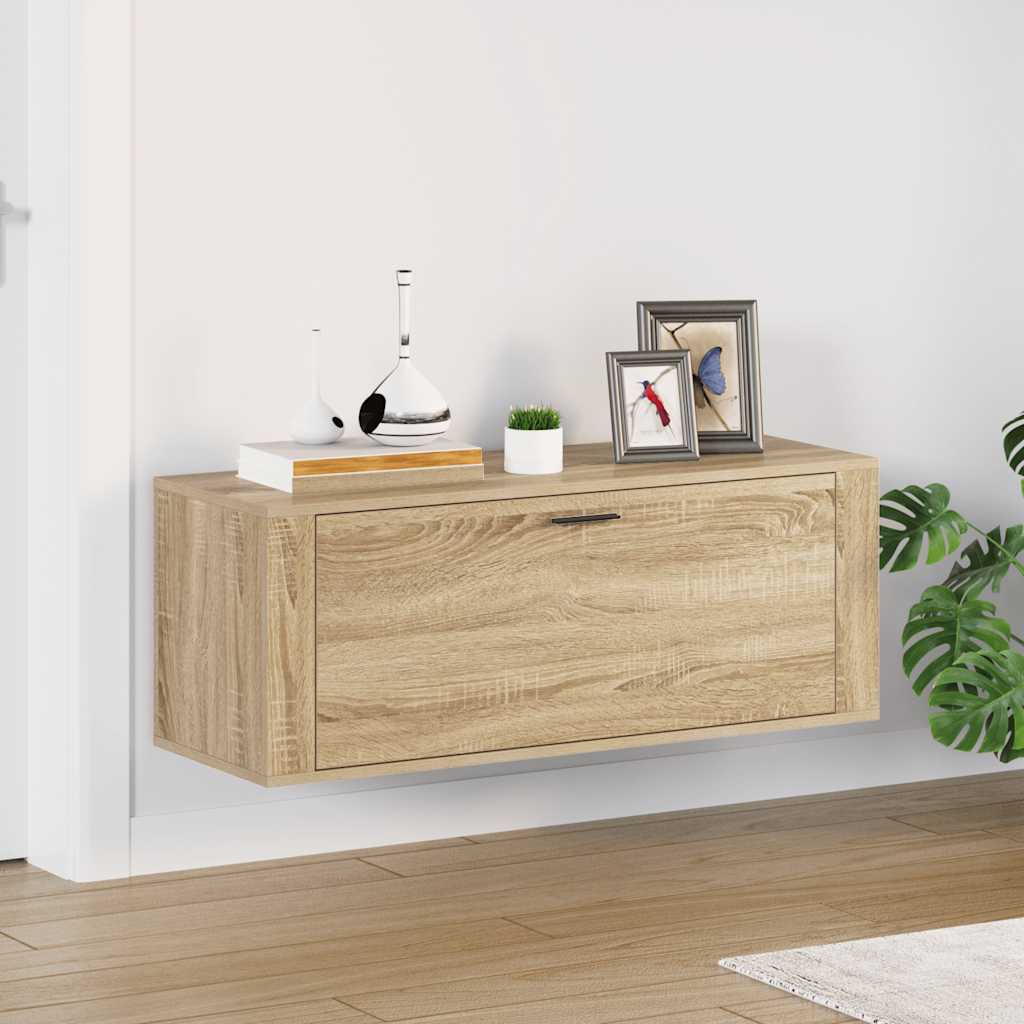 Wand-Schuhschrank Sonoma-Eiche 100x35x38 cm Holzwerkstoff