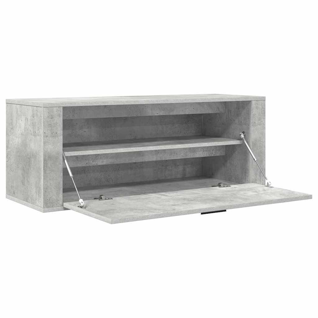 Wand-Schuhschrank Betongrau 100x35x38 cm Holzwerkstoff