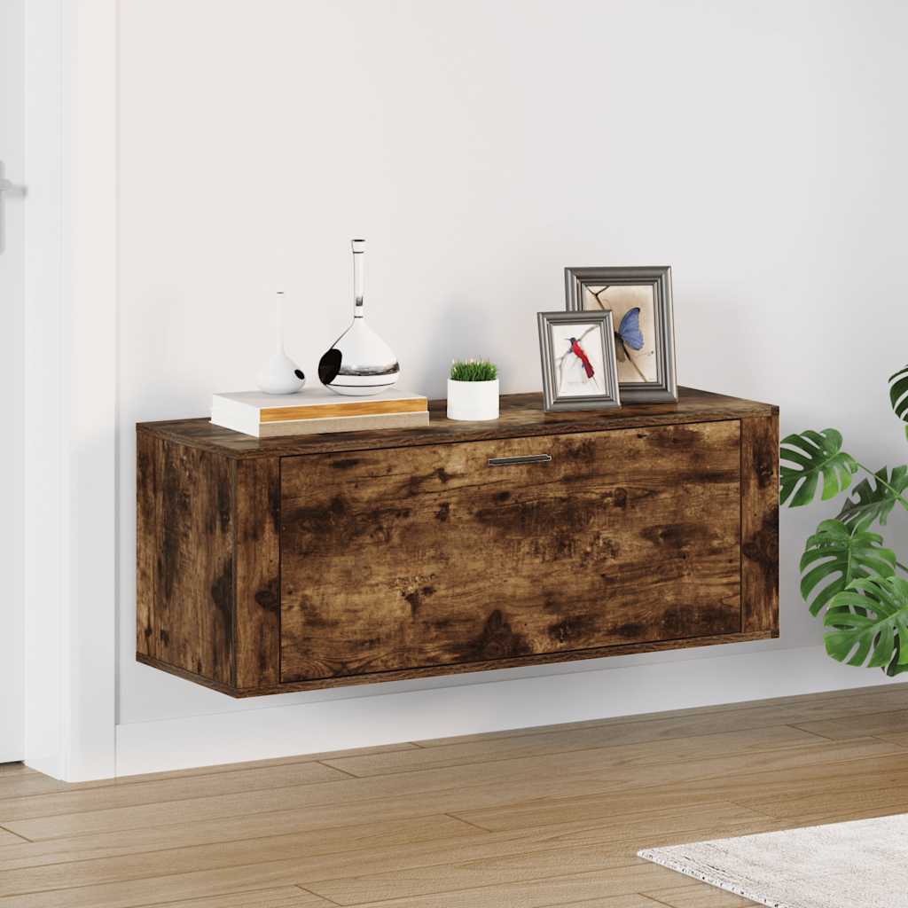 Wand-Schuhschrank Räuchereiche 100x35x38 cm Holzwerkstoff