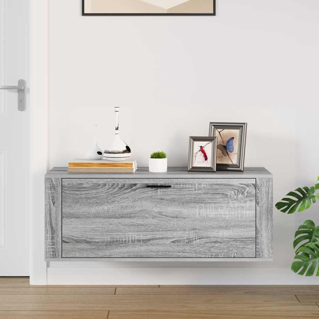 Wand-Schuhschrank Grau Sonoma 100x35x38 cm Holzwerkstoff
