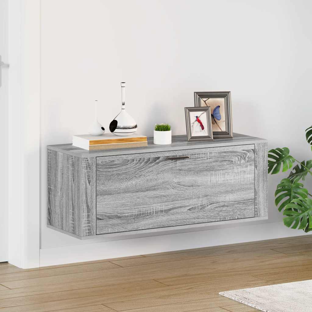 Wand-Schuhschrank Grau Sonoma 100x35x38 cm Holzwerkstoff