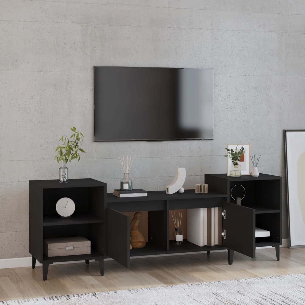 TV-Schrank Schwarz 160x35x55 cm Holzwerkstoff