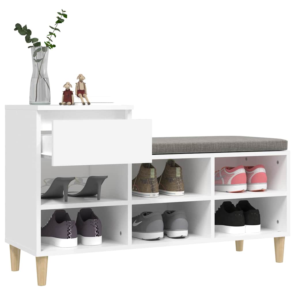 Schuhregal Weiß 102x36x60 cm Holzwerkstoff