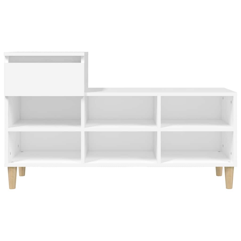 Schuhregal Weiß 102x36x60 cm Holzwerkstoff