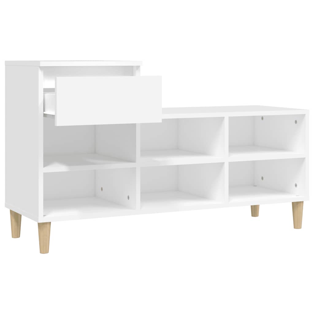 Schuhregal Weiß 102x36x60 cm Holzwerkstoff