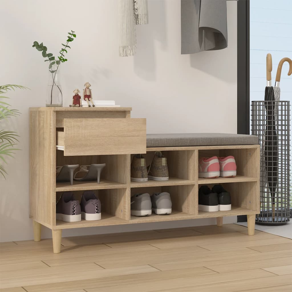 Schuhregal Sonoma-Eiche 102x36x60 cm Holzwerkstoff