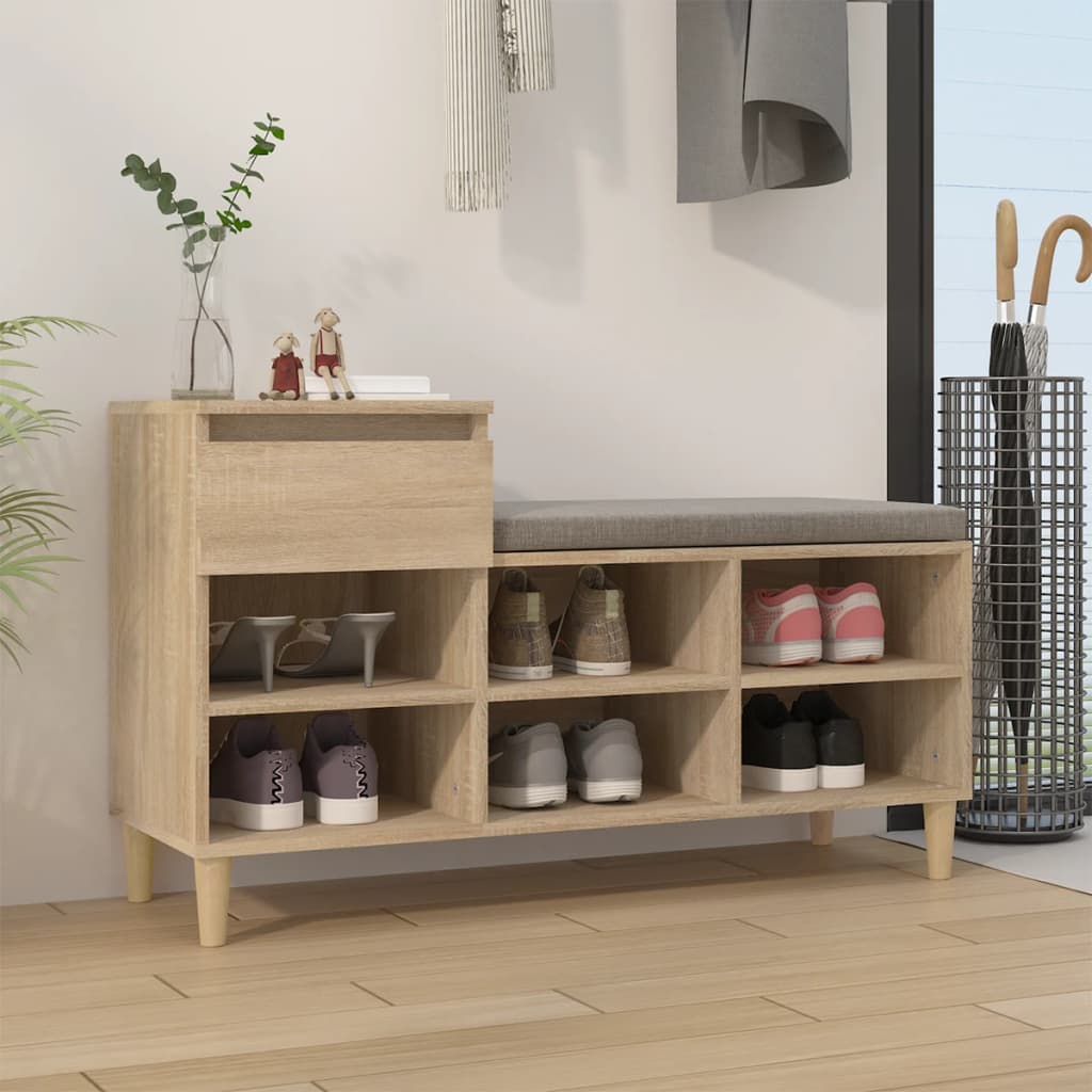 Schuhregal Sonoma-Eiche 102x36x60 cm Holzwerkstoff