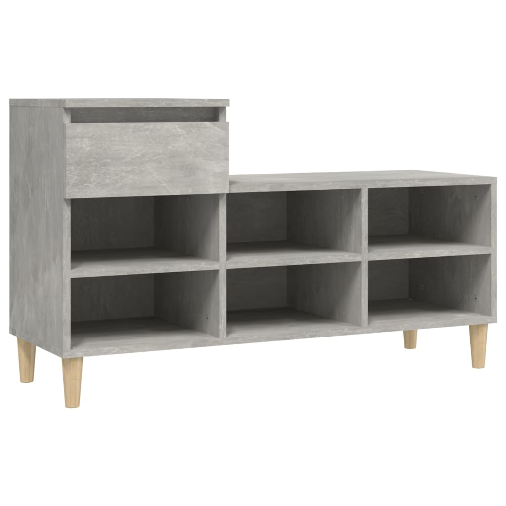 Schuhregal Betongrau 102x36x60 cm Holzwerkstoff