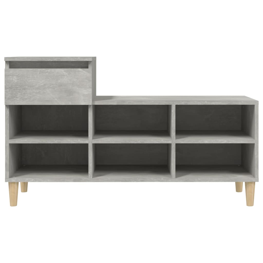 Schuhregal Betongrau 102x36x60 cm Holzwerkstoff