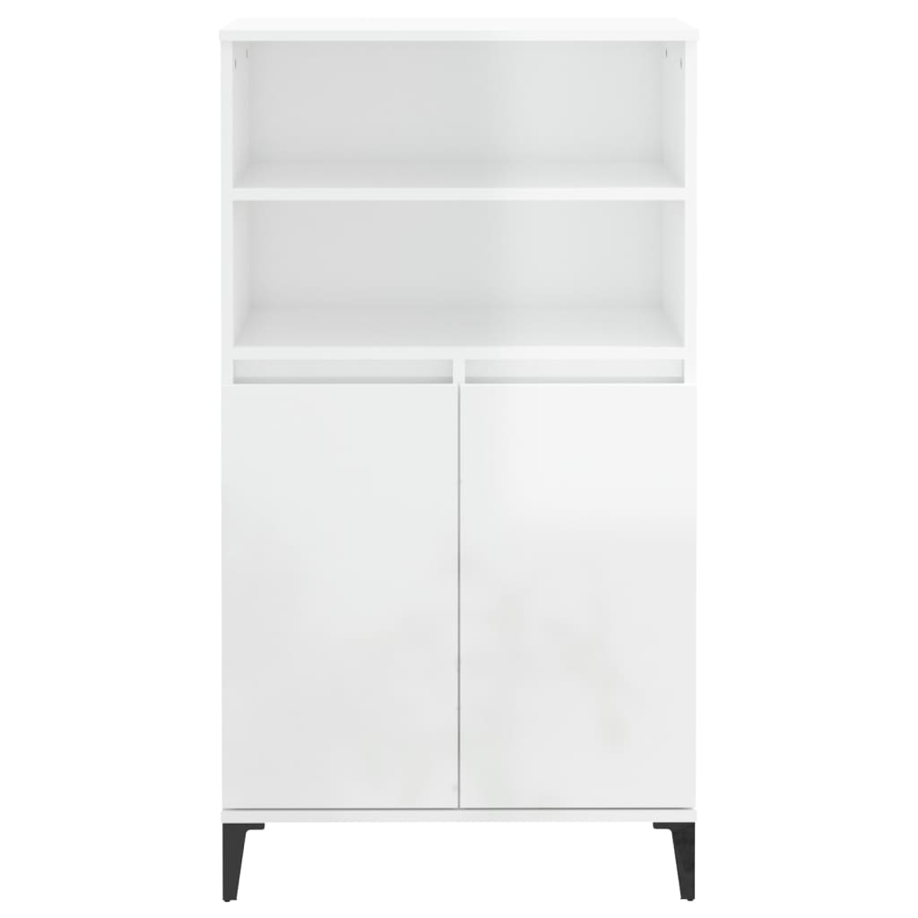 Highboard Hochglanz-Weiß 60x36x110 cm Holzwerkstoff