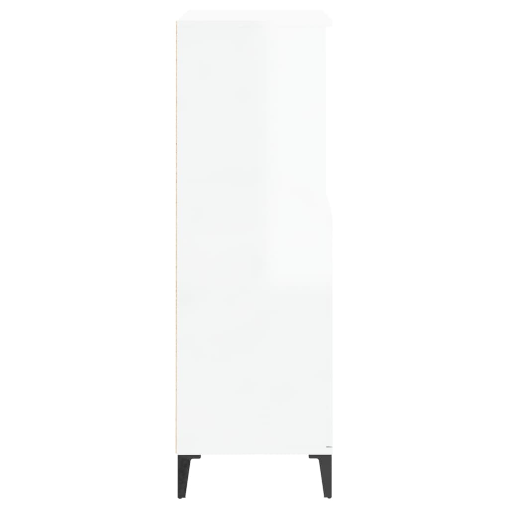 Highboard Hochglanz-Weiß 60x36x110 cm Holzwerkstoff