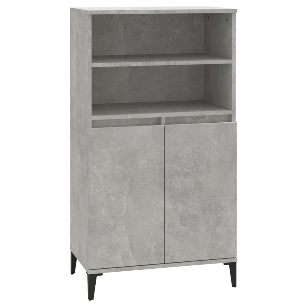 Highboard Betongrau 60x36x110 cm Holzwerkstoff