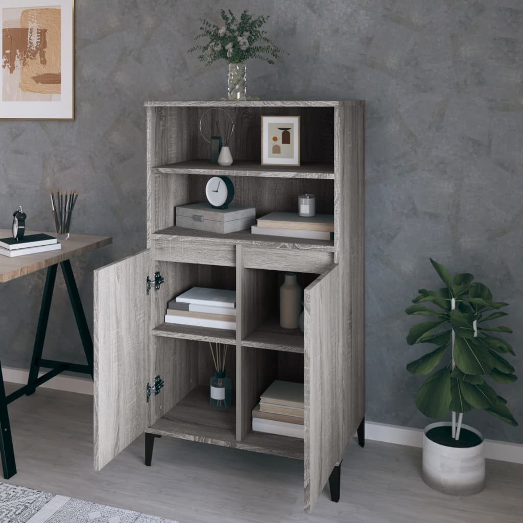 Highboard Grau Sonoma 60x36x110 cm Holzwerkstoff