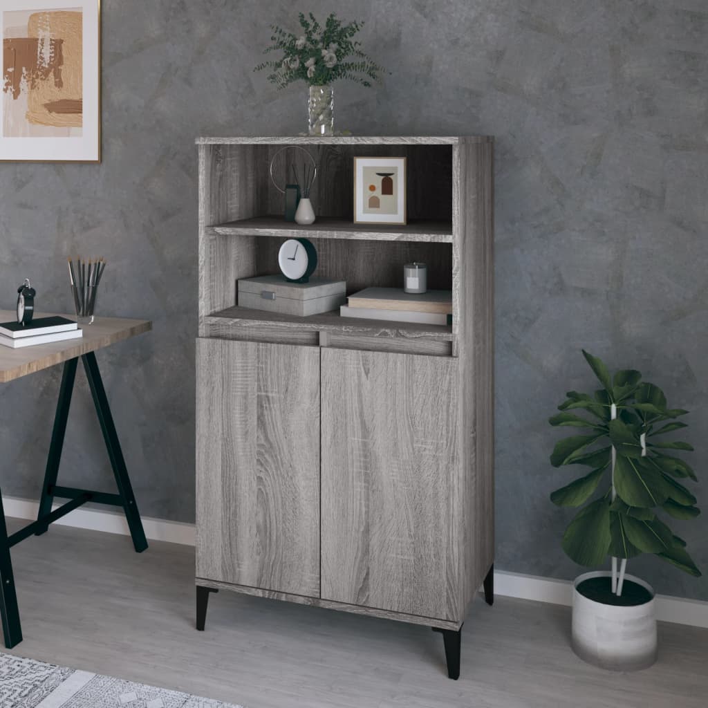 Highboard Grau Sonoma 60x36x110 cm Holzwerkstoff