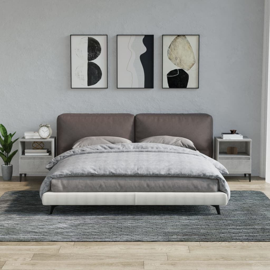 Nachttische 2 Stk. Betongrau 40x35x50 cm