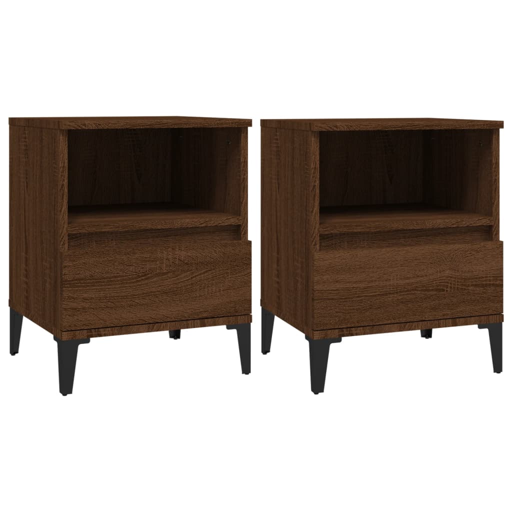 Nachttische 2 Stk. Braun Eichen-Optik 40x35x50 cm