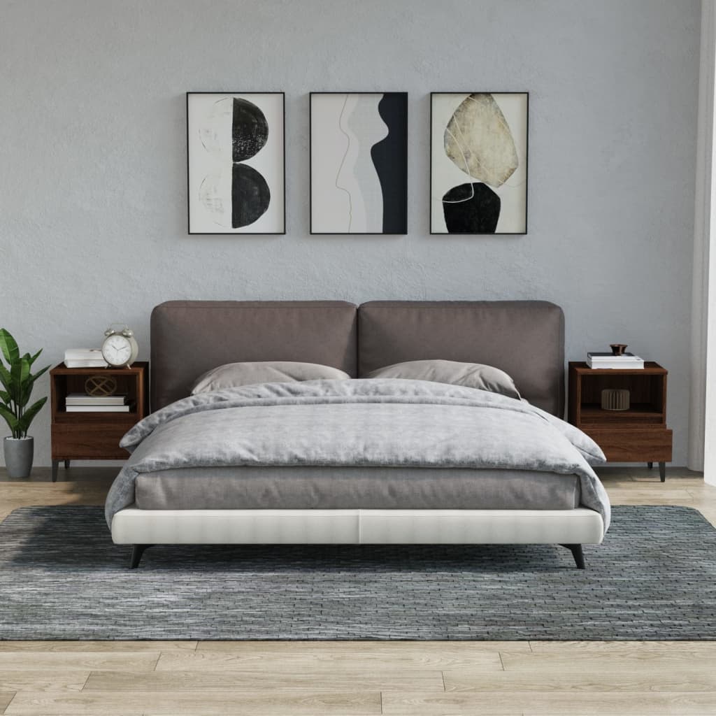 Nachttische 2 Stk. Braun Eichen-Optik 40x35x50 cm