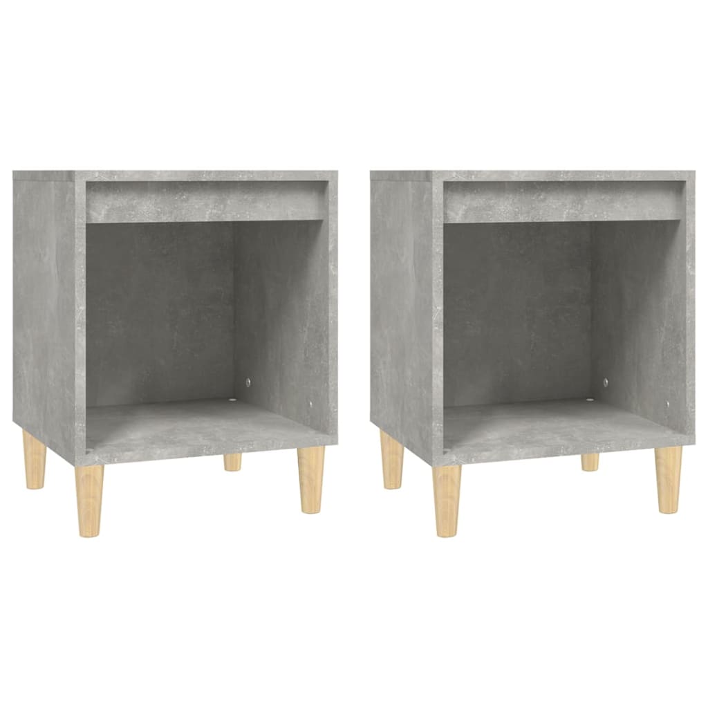 Nachttische 2 Stk. Betongrau 40x35x50 cm